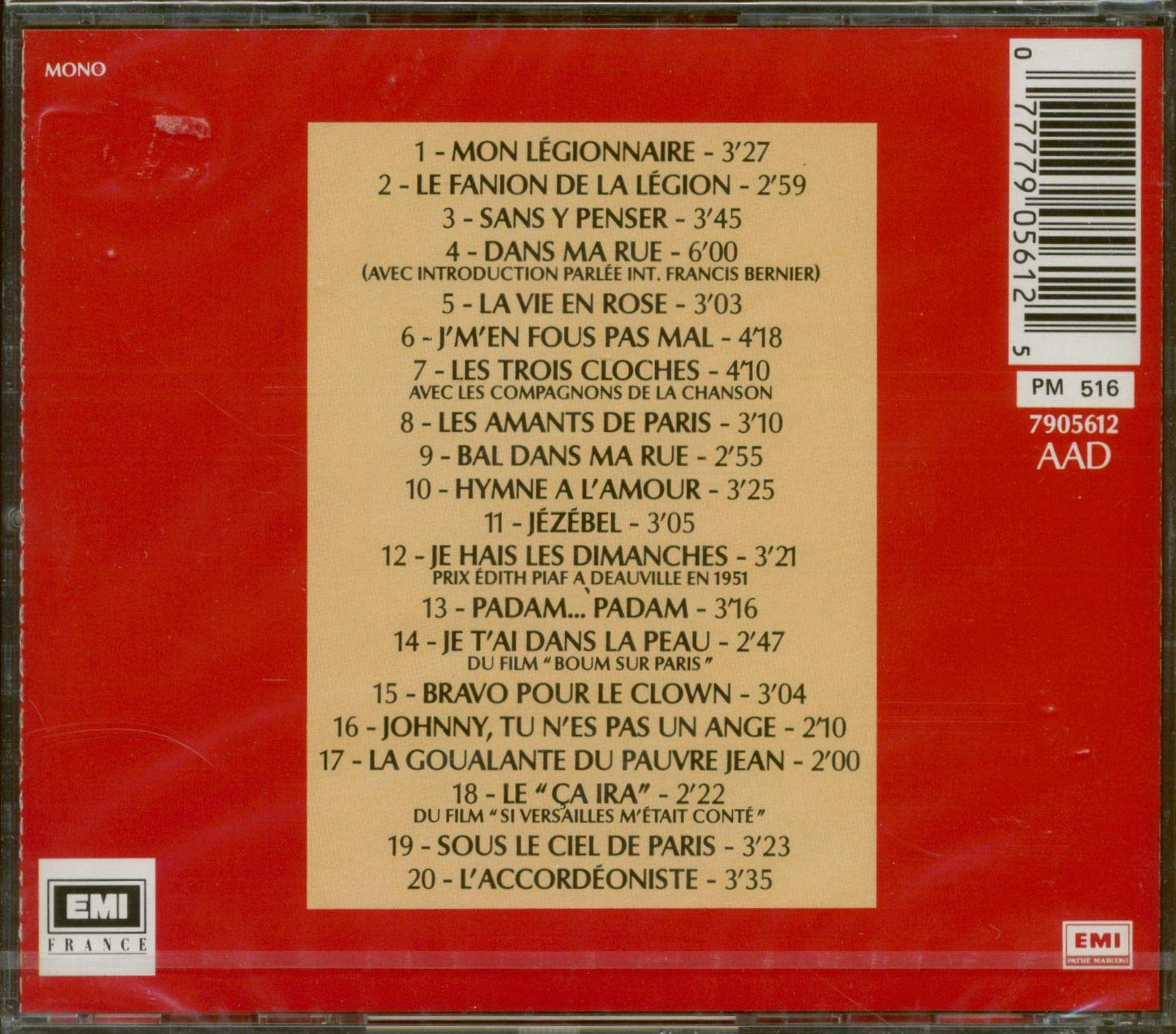 Edith Piaf / 25e anniversaire Vol 1 - CD (Used)