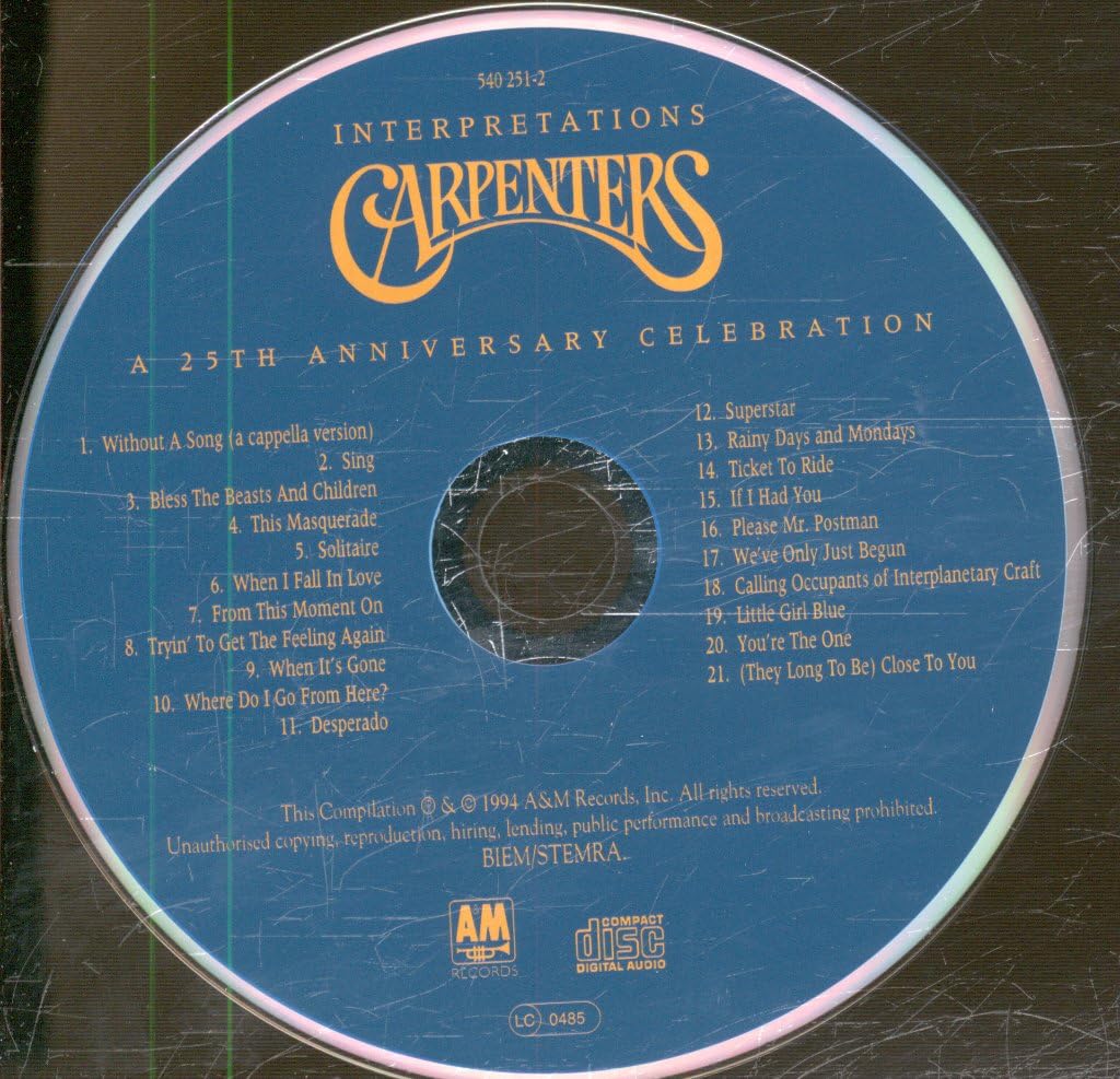 THE CARPENTERS - INTERPRETATIONS: 25TH ANNIVERSARY
