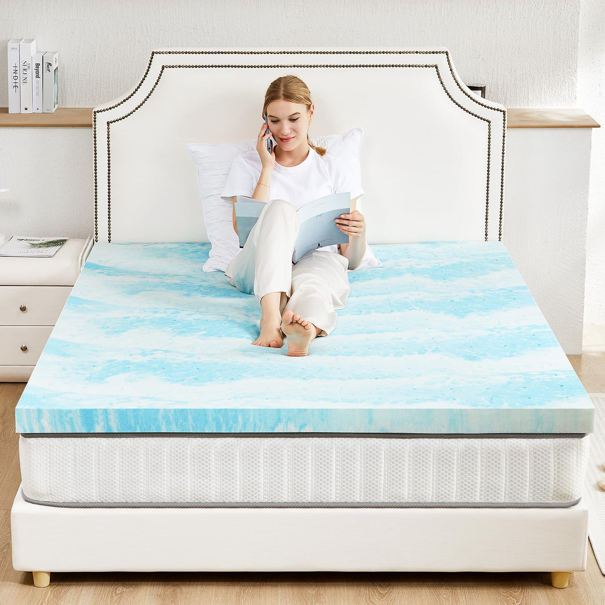 Sweetcrispy 3 Inch Twin Memory Foam Mattress Topper, Blue đ All In One Marketplace Canada