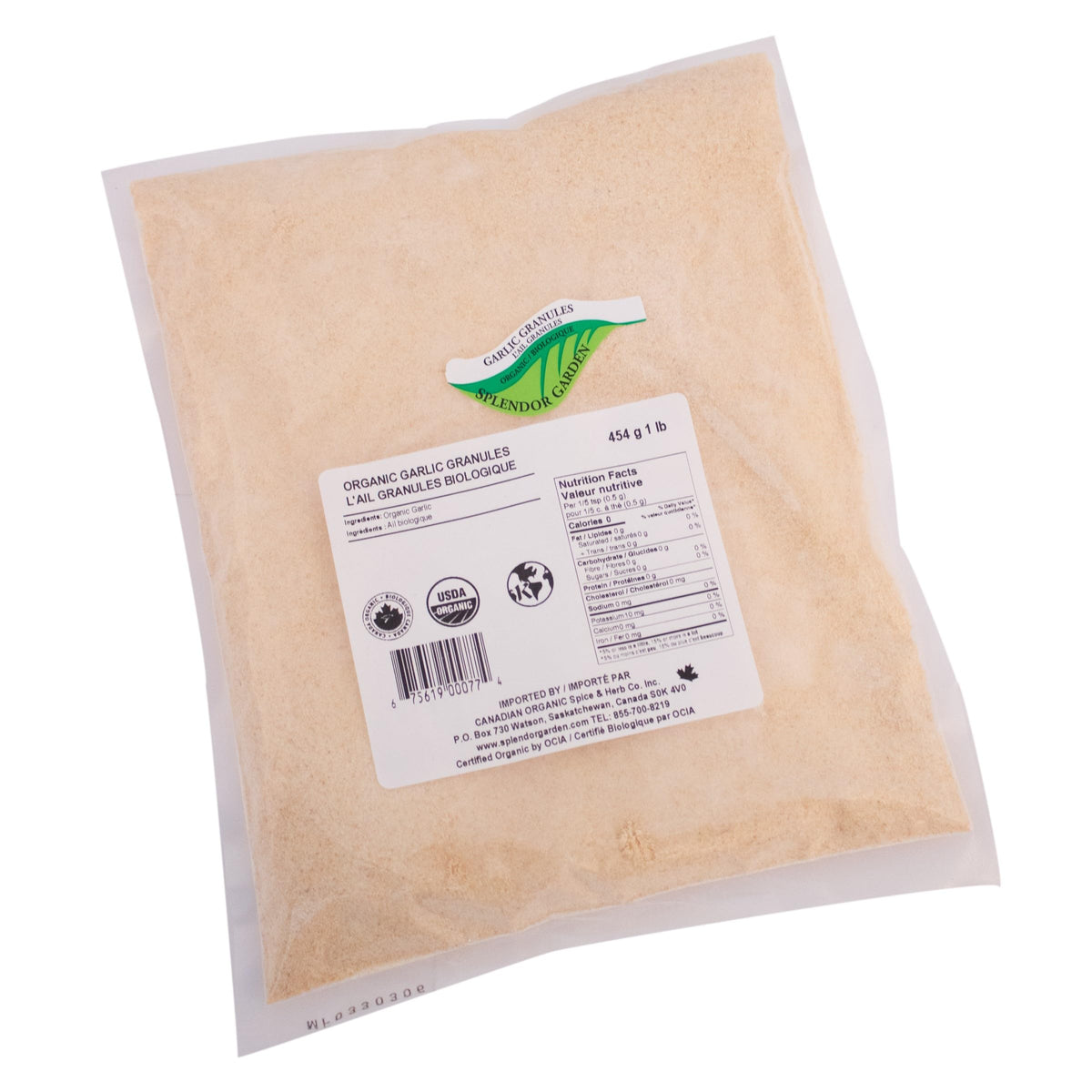 Splendor Garden Organic Garlic Granules - 454 g đ All In One Marketplace Canada