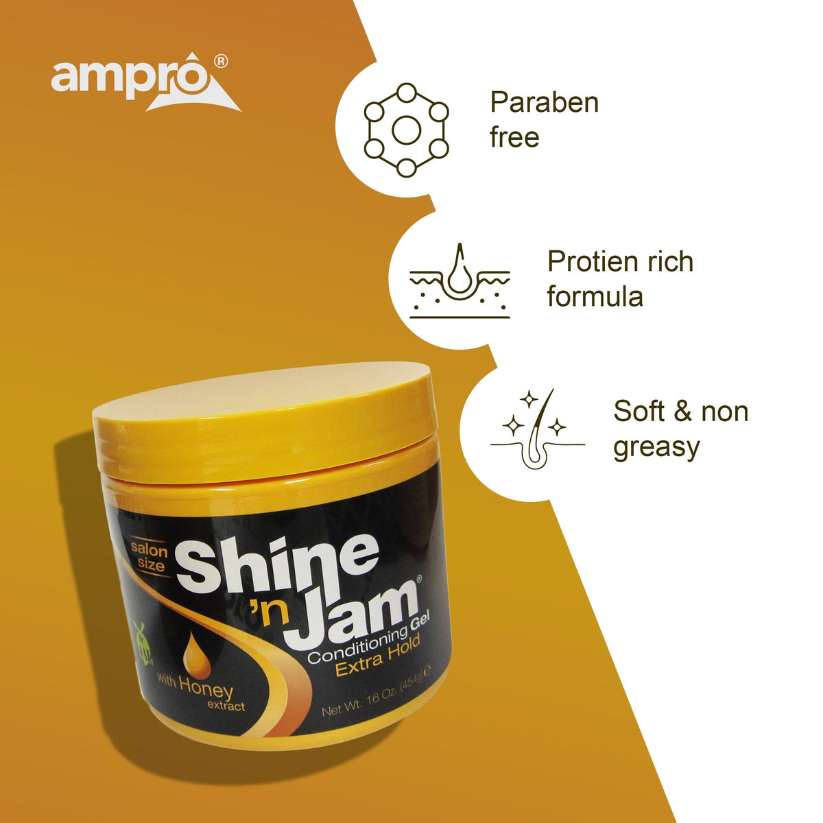 Ampro Shine-n-Jam Conditioning Gel Extra Hold Gel Women 16 oz đ All In One Marketplace Canada