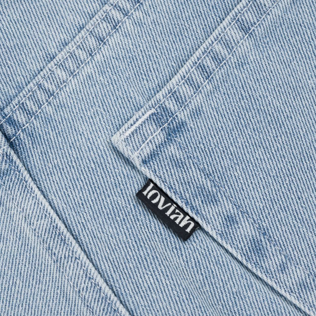 Loviah 'Jhorts' Denim Baggy Shorts - White Blue Wash