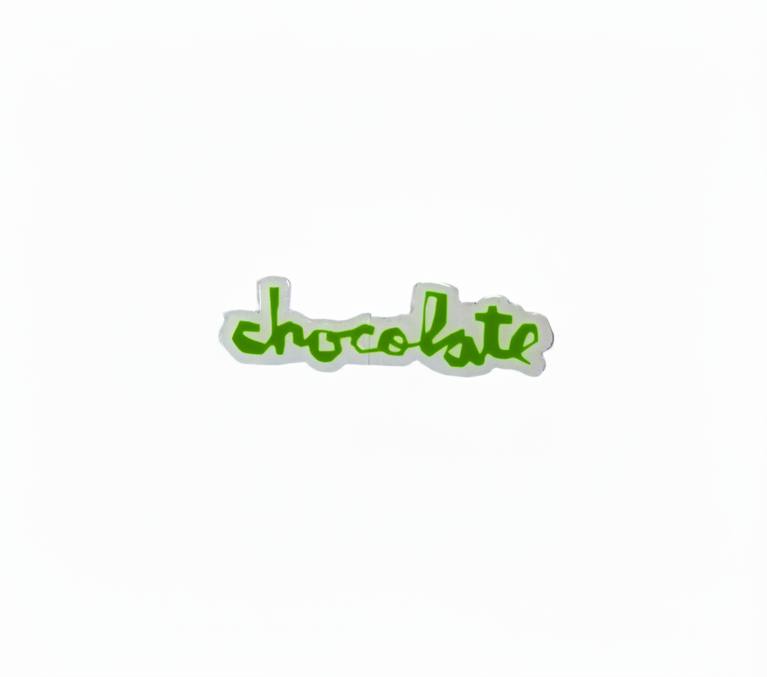 Chocolate Skateboards 'OG Logo' Sticker - Neon Yellow
