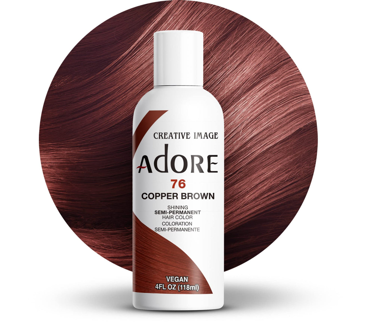 ADORE COLORATION CHEVEUX SEMI-PERMANENTE MARRON CUIVRÉ 76 118ML