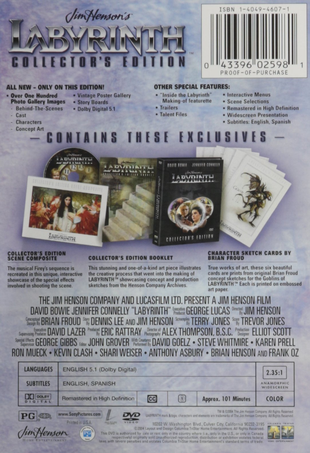 Labyrinth Collector's Edition Box Set (Animation Cell, Collector's Edition Booklet and Character Sketch Cards)