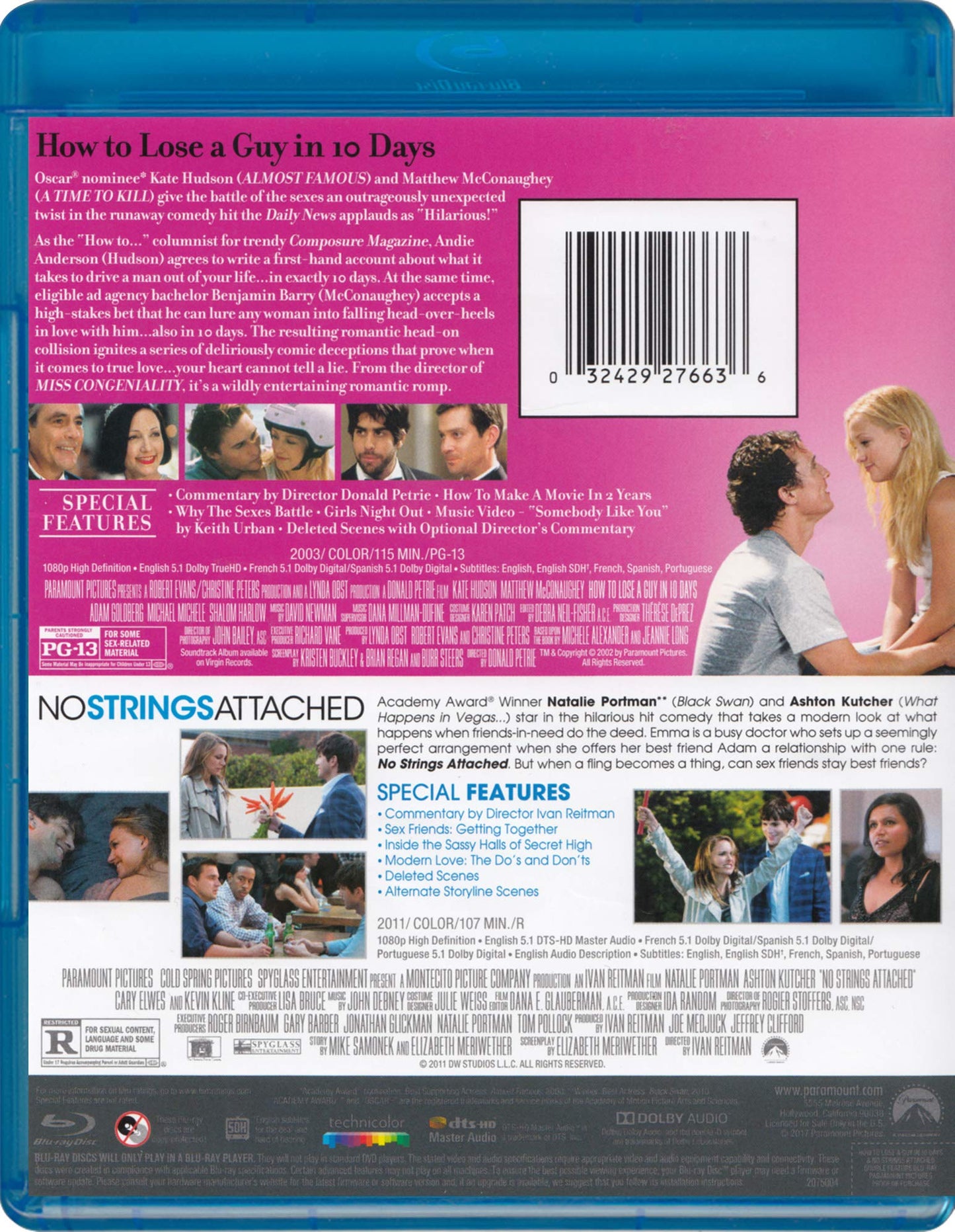 How To Lose A Guy in 10 Days + No Strings Attached - Blu-Ray