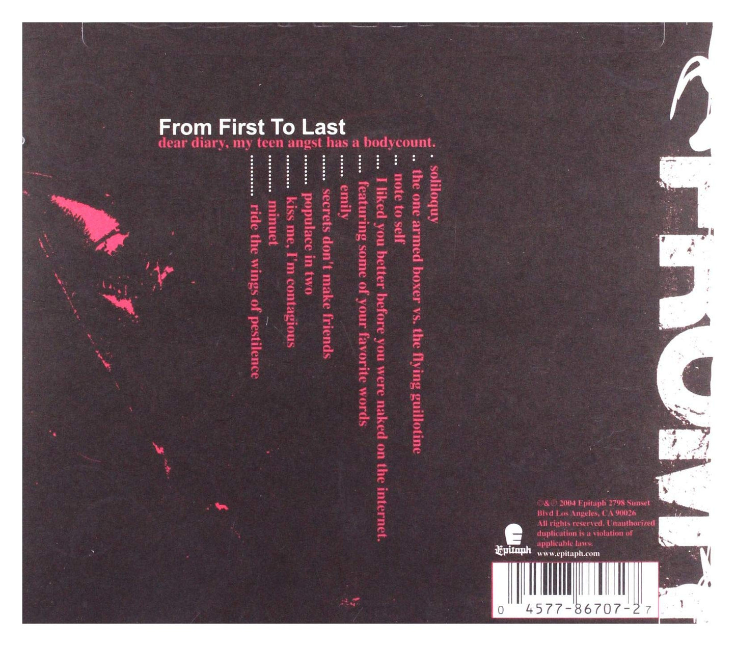 From First To Last / Dear Diary My Teen Angst Has A Bodycount - CD