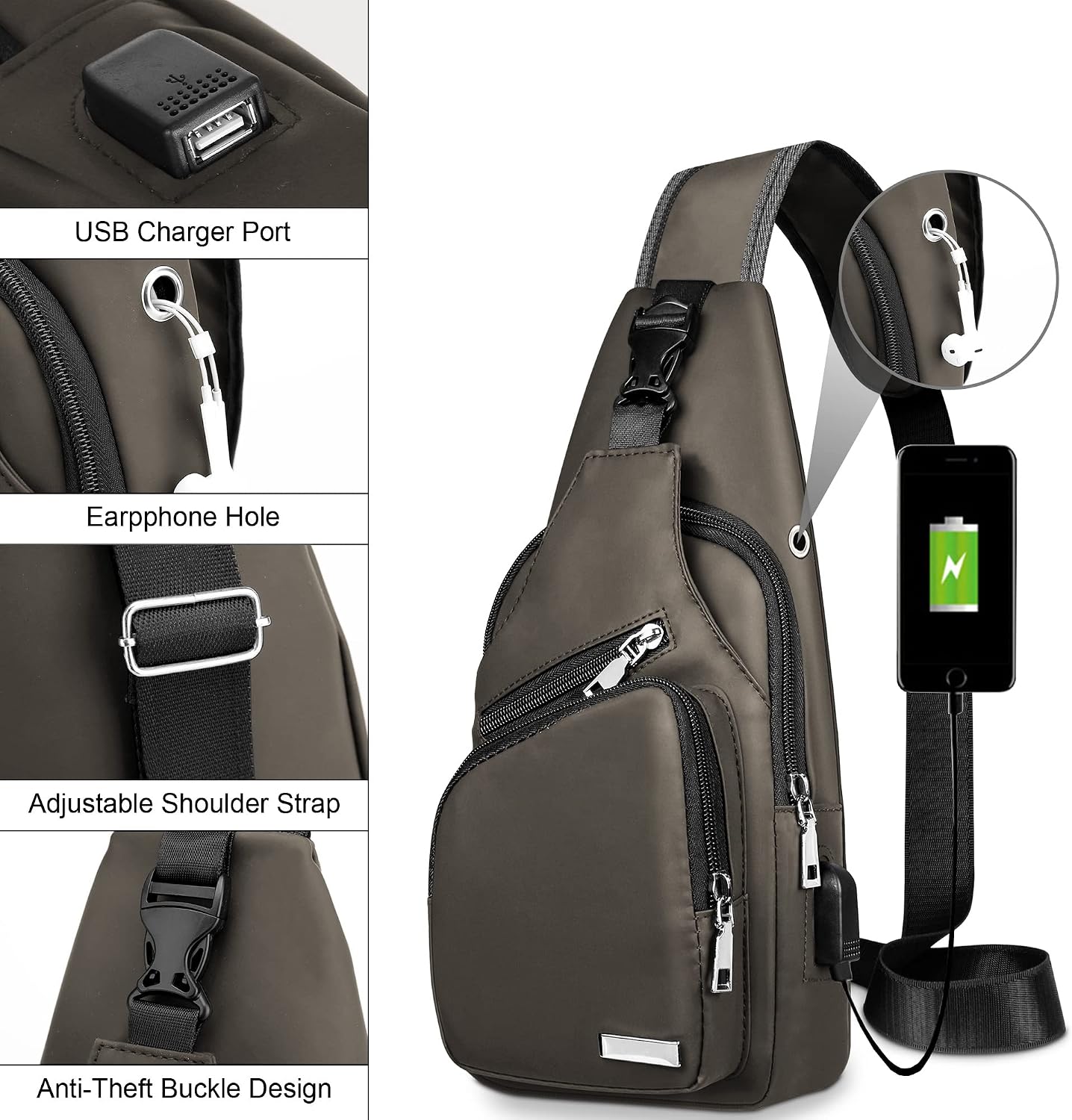 Waterproof Sling Bag – Crossbody Backpack for Men & Women, Hiking Daypack, Chest Bag