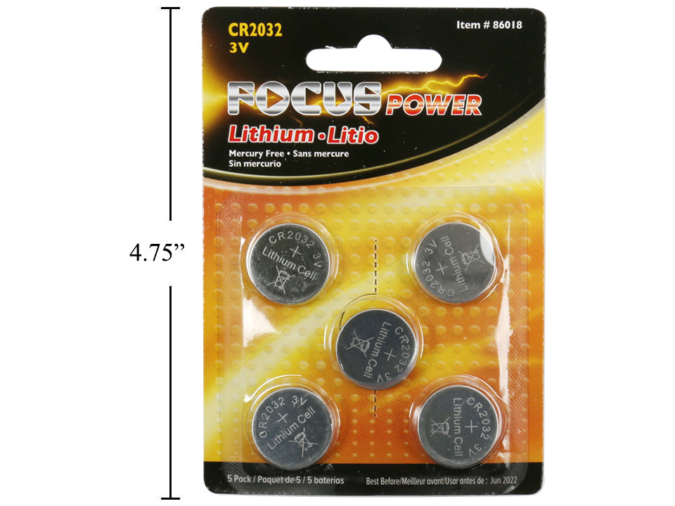 FOCUS ELECTRONICS 4-Pack CR2032 3V Lithium Batteries - 86018