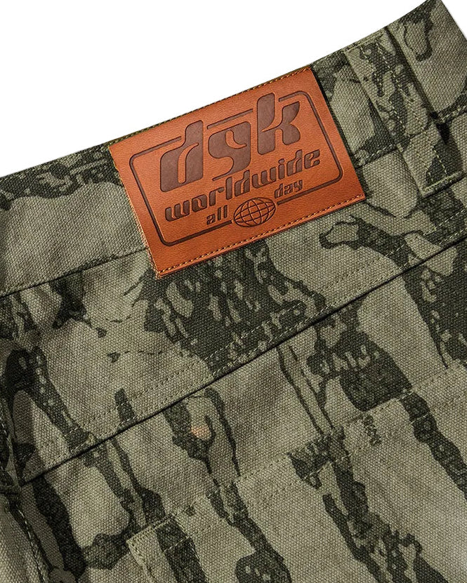 DGK 'Cortex' Baggy Canvas Shorts - Bark Camo