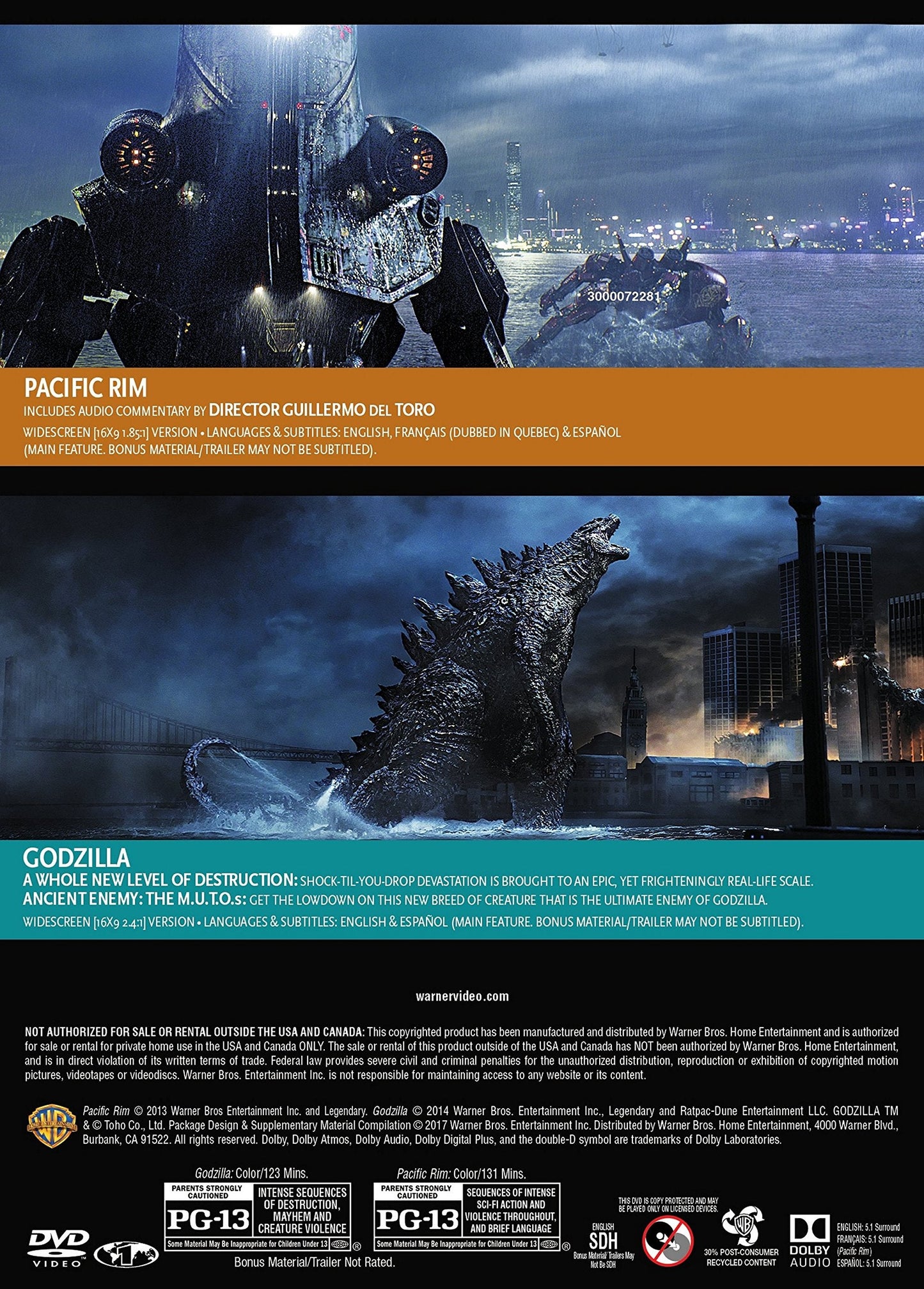 Godzilla / Pacific Rim (DBFE)(Line Look/DVD)