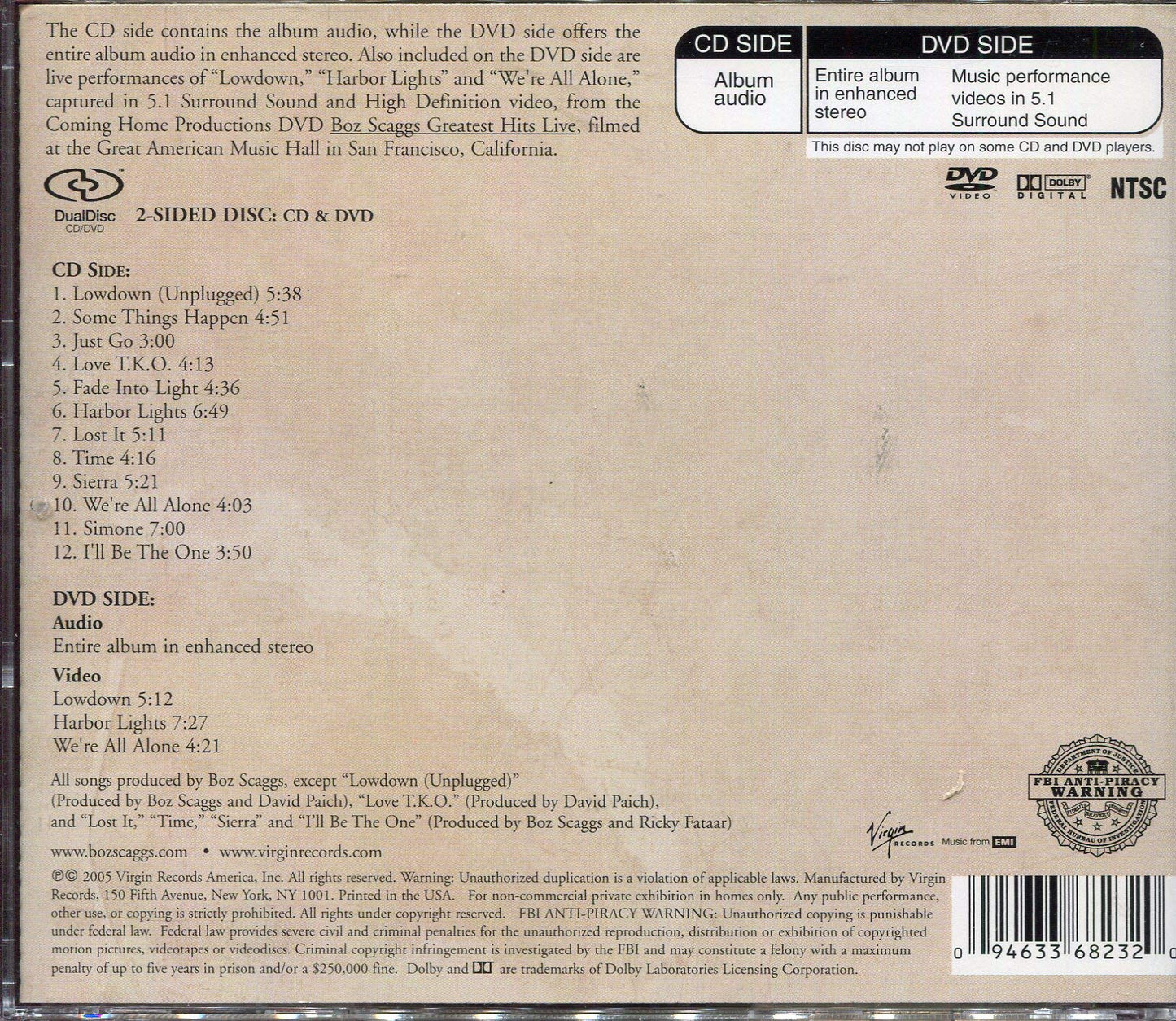 Boz Scaggs / Fade Into Light - DualDisc (Used)