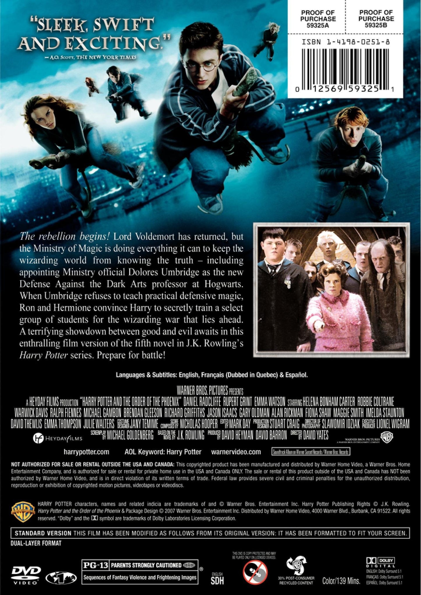 NEW Harry Potter & The Order Of Th (DVD)