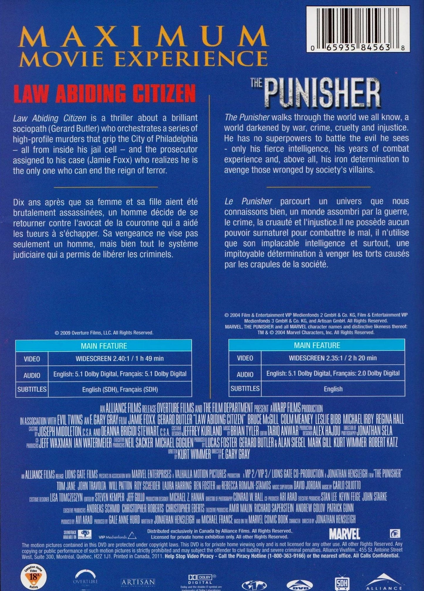 Law Abiding Citizen / The Punisher (Double Feature)