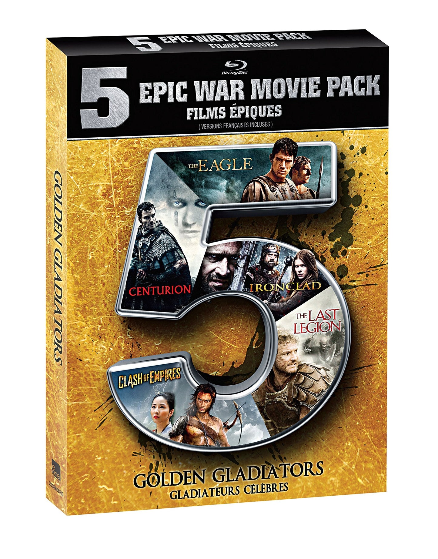 5 Epic War Movie Pack: Golden Gladiators (Centurion / Clash of Empires / The Eagle / Ironclad / The Last Legion) - Blu-Ray (Used)