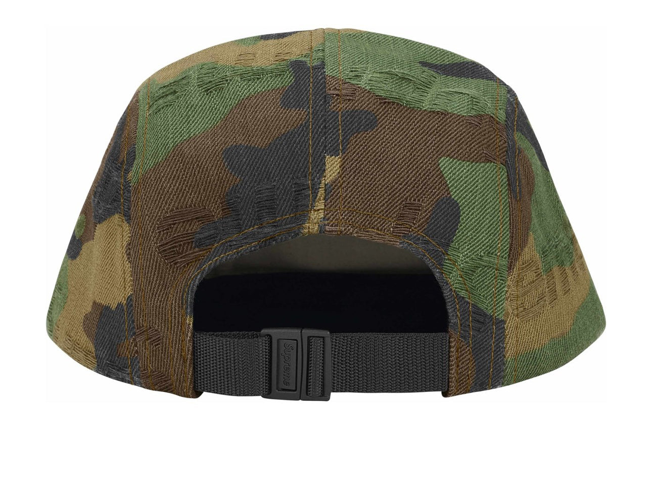 Supreme 'Jacquard Logos' Denim Camp Cap - Woodland Camo