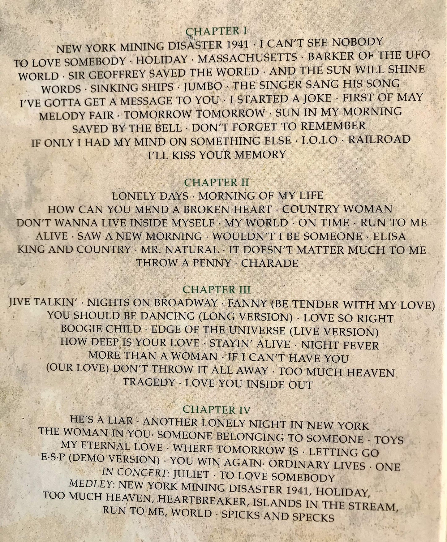 Tales From The Brothers Gibb, A History in Song 1967-1990