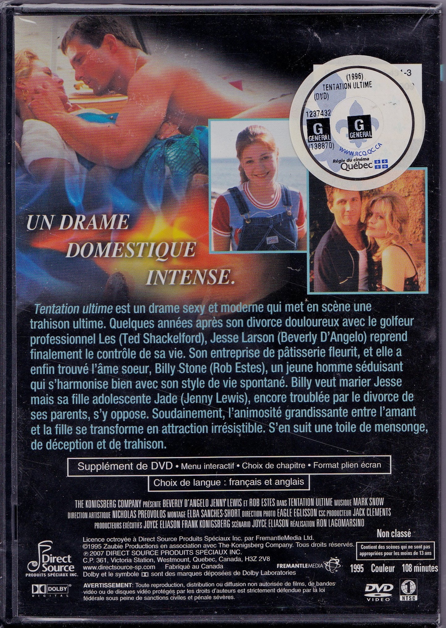 Tentation Ultime - Sweet Temptation (English/French) 1996 (Full Screen) Régie au Québec (Cover French)