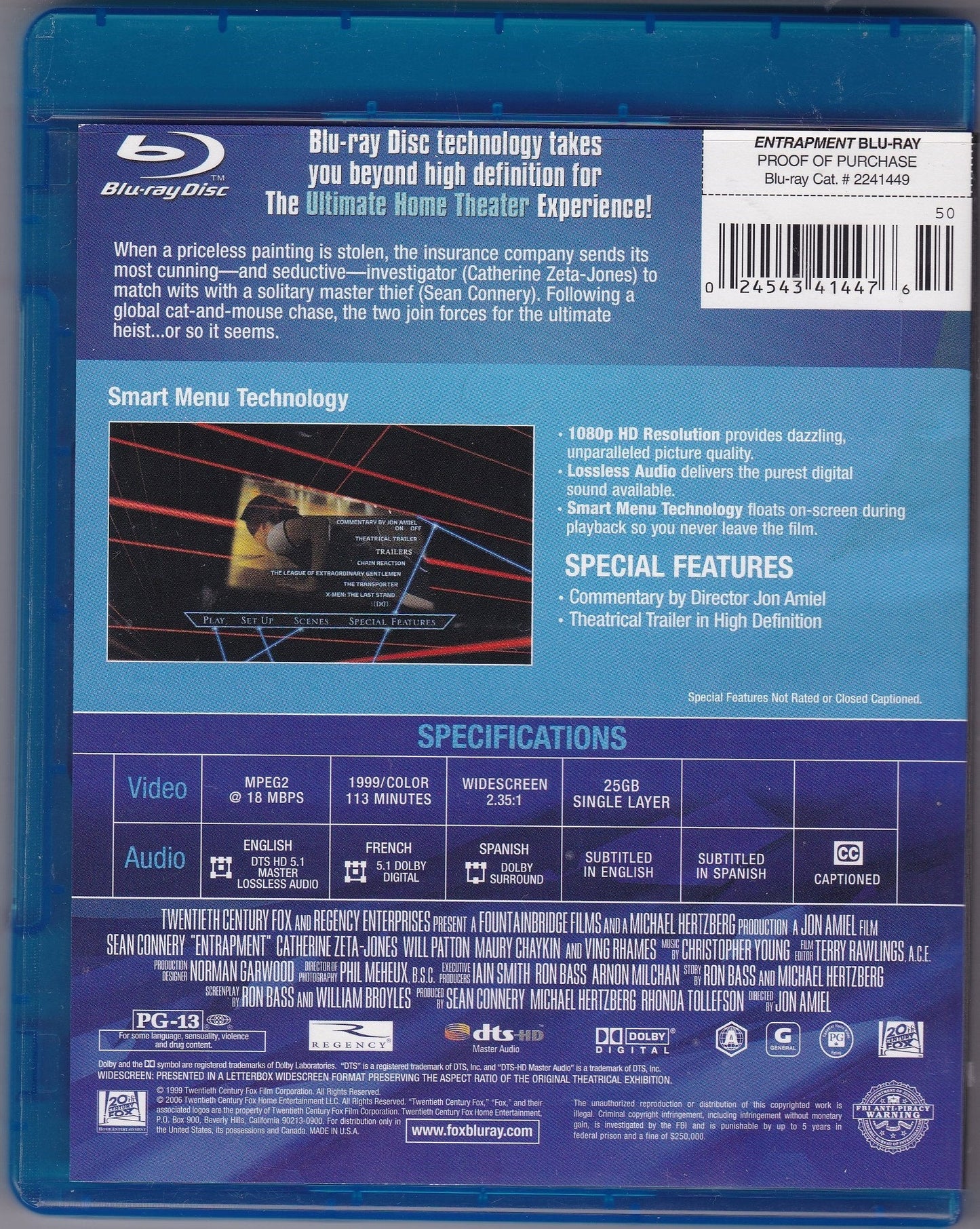 Entrapment - Blu-Ray (Used)