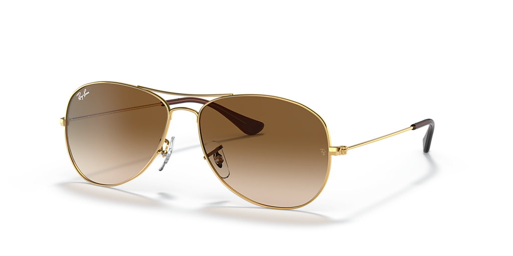 Ray-Ban 'Cockpit' Sunglasses - Polished Gold Arista / Clear Gradient Brown