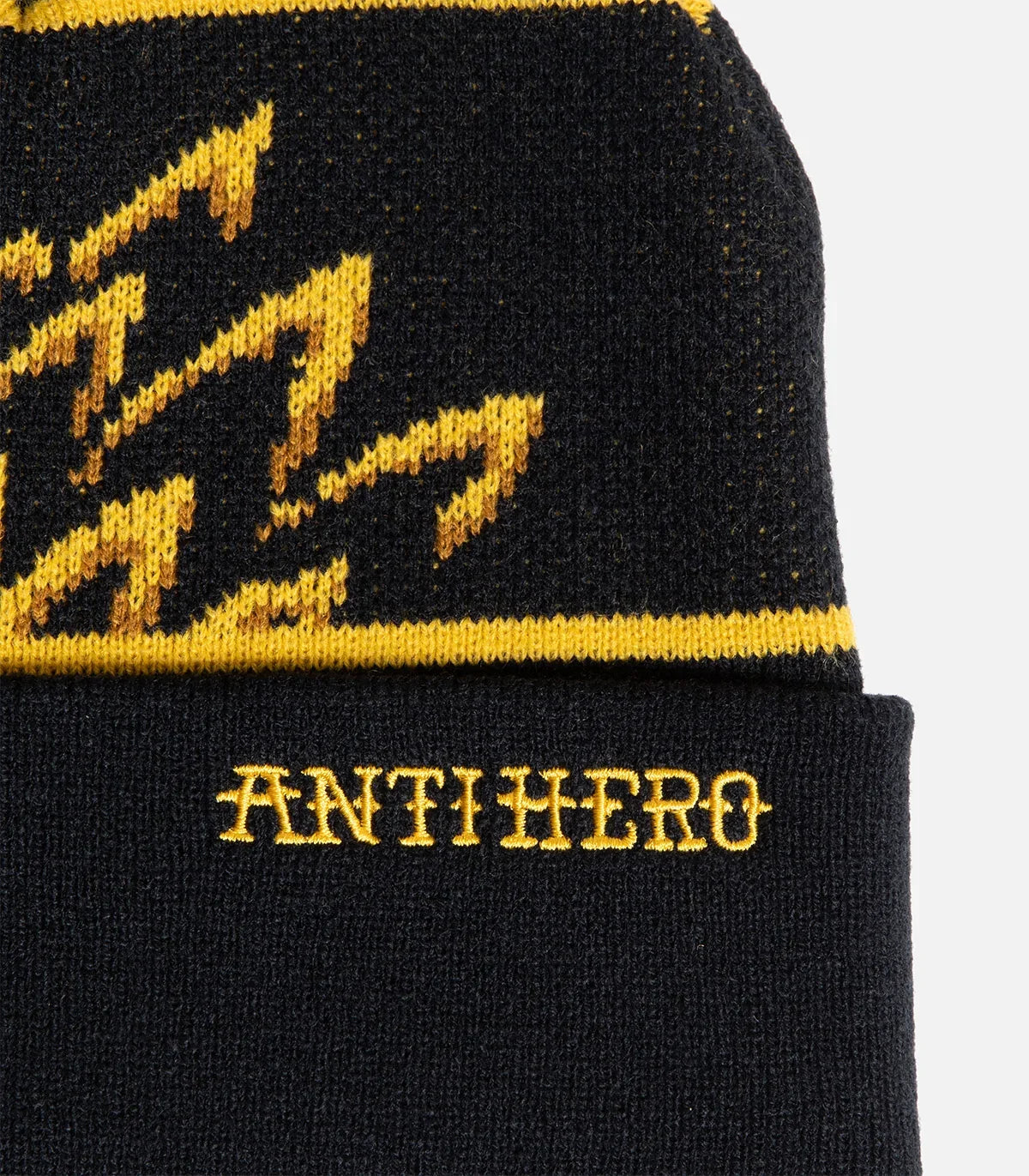 Antihero 'Eagle' Pom Beanie - Black/Yellow