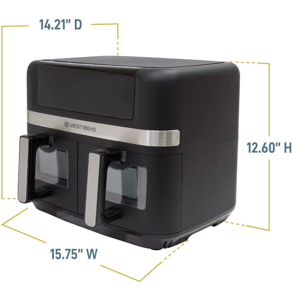 WEST BEND AFWB10BK13 Dual Basket 10QT Digital Air Fryer - Kastor