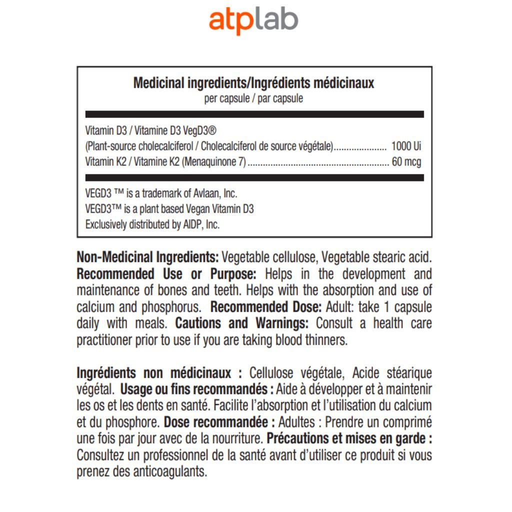 ATP Lab VITAMIN D3 + K2, 60 VCaps