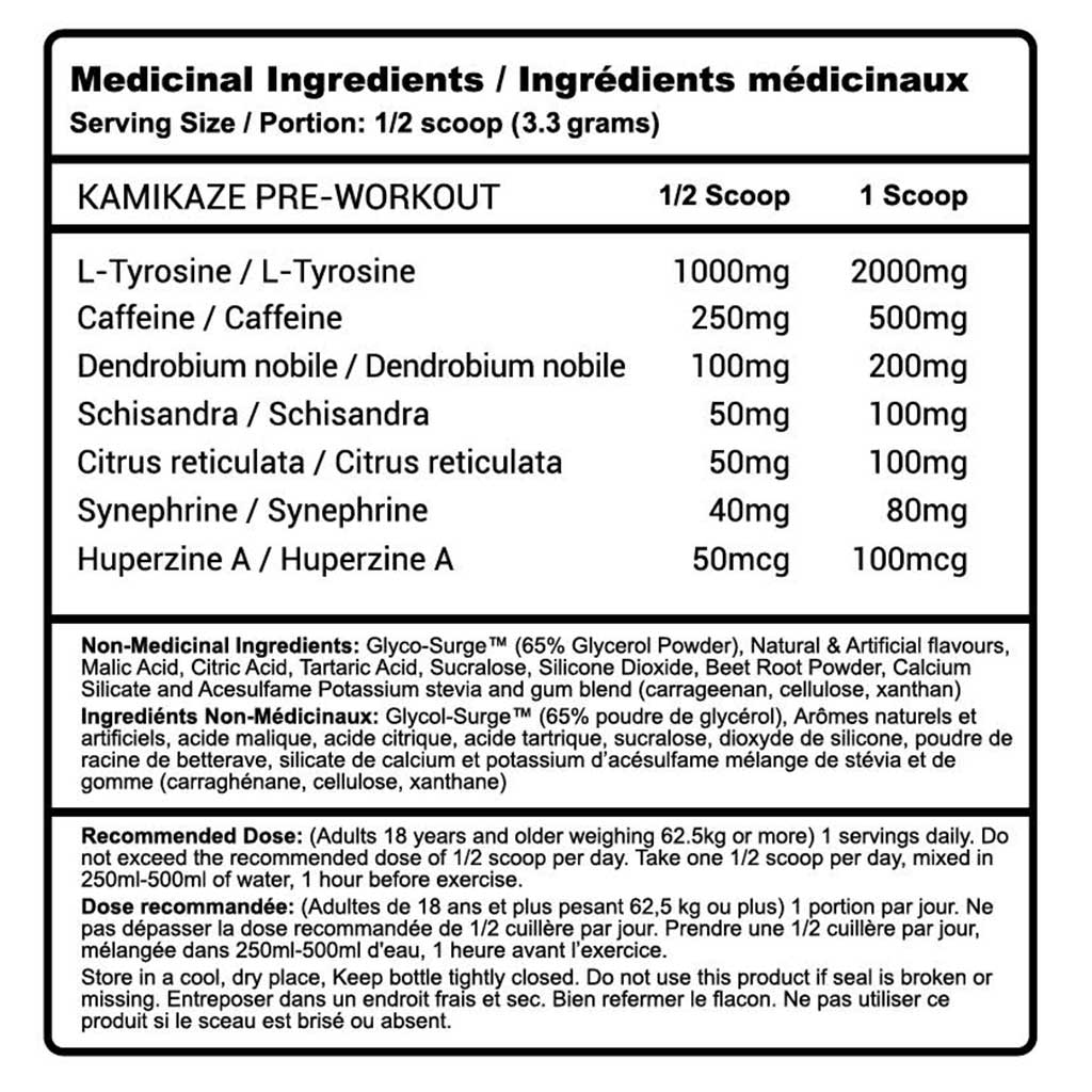 Advanced Genetics KAMIKAZE (Pre-Workout), 60 Servings
