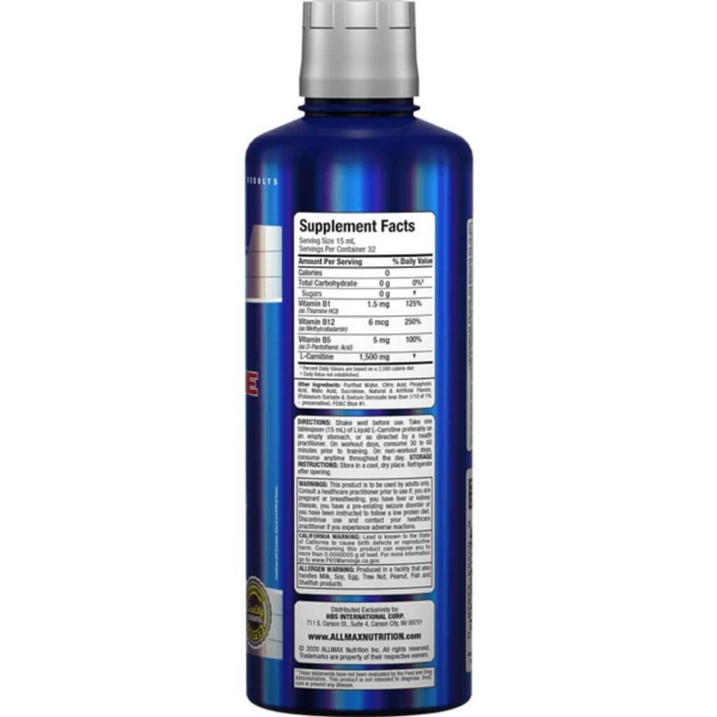 Allmax LIQUID L-CARNITINE (30 Servings), 473ml