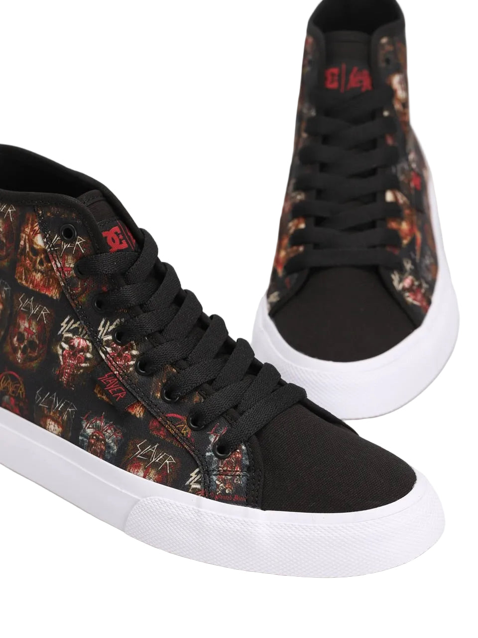 DC Shoes x Slayer 'Manual High' Shoes - Black/White Print