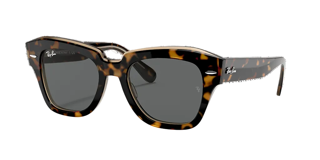 Ray-Ban 'State Street' Sunglasses - Havana On Transparent Brown / Dark Grey (ORB2186)