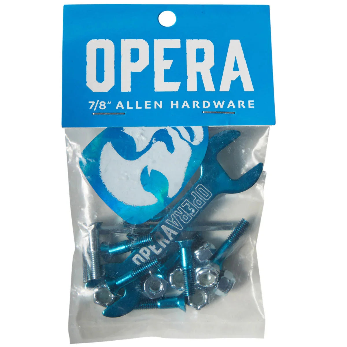Opera Allen Hardware - Blue/Silver (7/8")