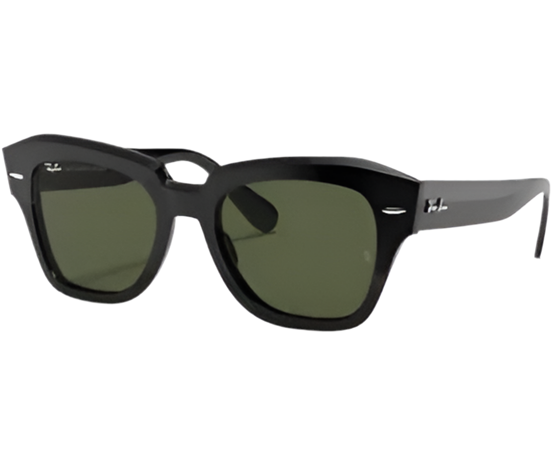 Ray-Ban 'State Street' Sunglasses - Polished Black / G-15 Green (ORB2186)