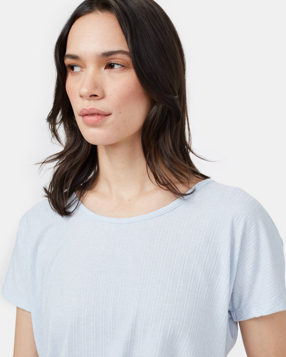 Ribbed Scoop Neck T-Shirt
