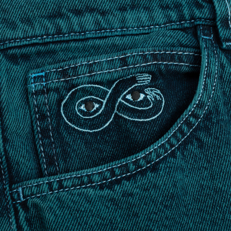 Magenta 'OG' Baggy Jeans - Teal