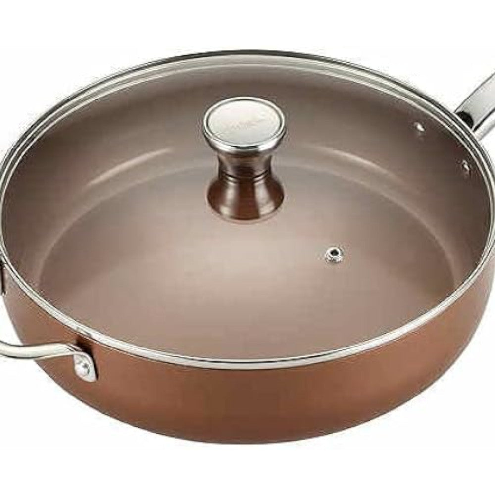 T-FAL C4108264 Endura Jumbo Cooker with Lid, 5 Quart, Copper
