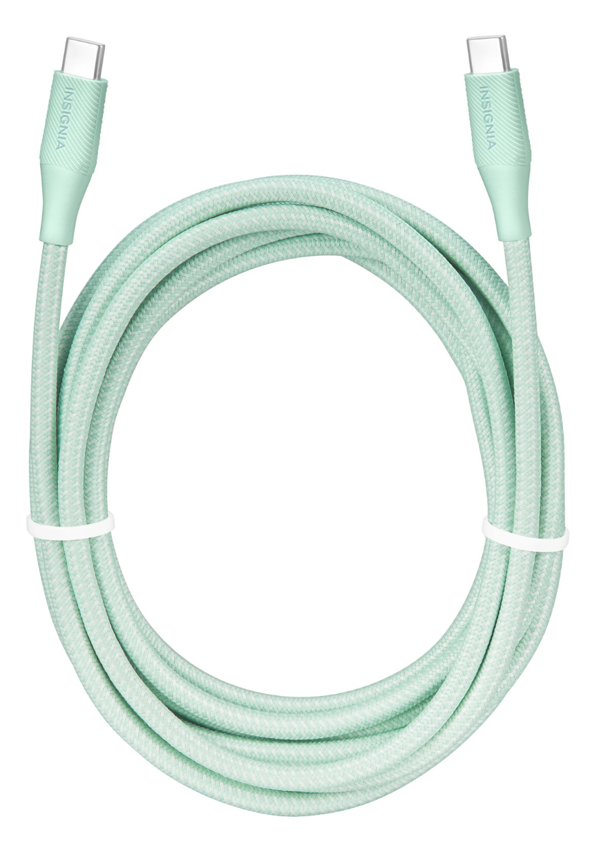 Insignia Câble tressé USB-C vers USB-C de 3 m (9,8 pi) (NS-MCCC10GR22-C) Vert