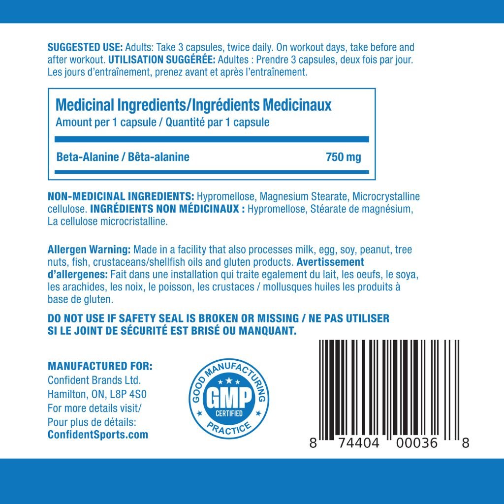 Confident Sports BETA ALANINE, 120 VCaps