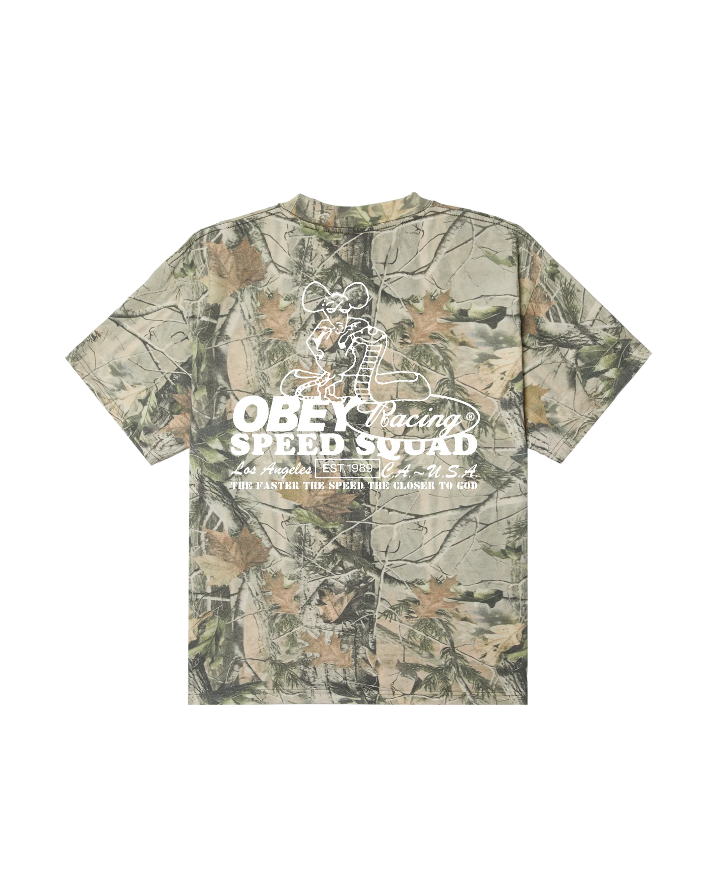 Obey 'Speed Squad' Heavyweight Tee - Leaf Camo