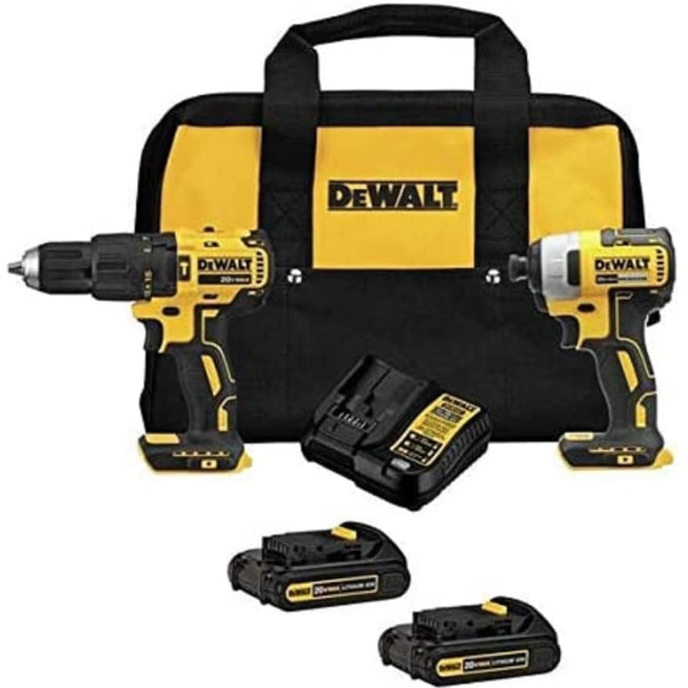 DEWALT DCK276C2 0V MAX* Brushless Cordless 1/2 in. Hammer Drill/Driver and 1/4 in. Impact Driver Kit Refurbished with Dewalt Warranty