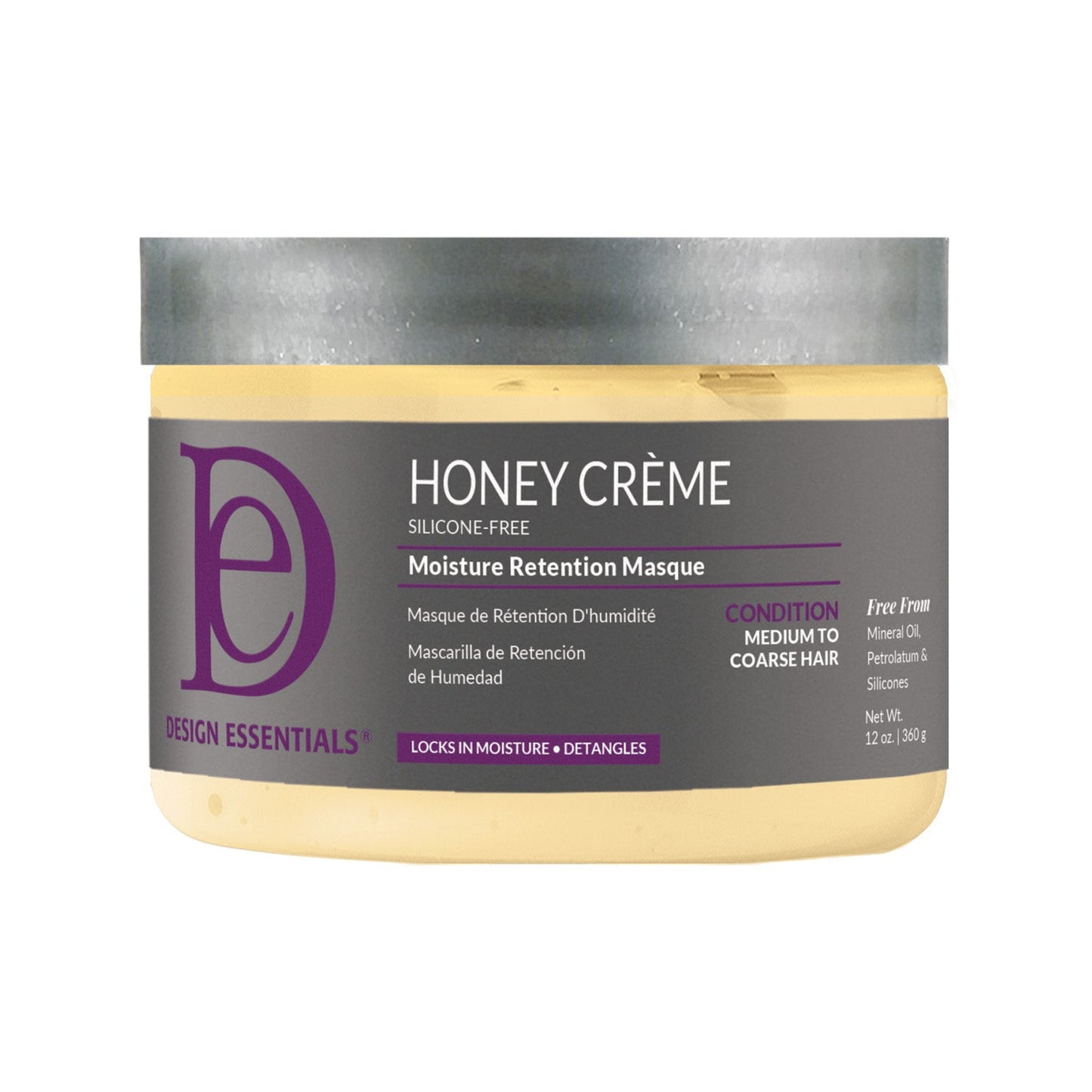 MASQUE HYDRATANT AVEC RÉTENTION D'HUMIDITÉ AU MIEL DESIGN ESSENTIALS 11OZ