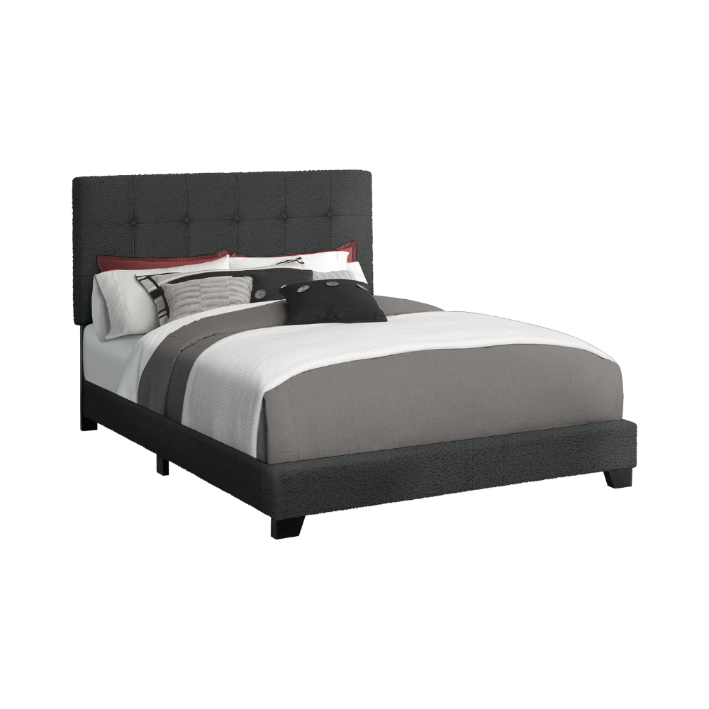 Base de lit double en tissu noir - Monarch (I5805F)