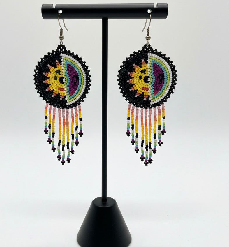 Black Sun & Moon Beaded Fringe