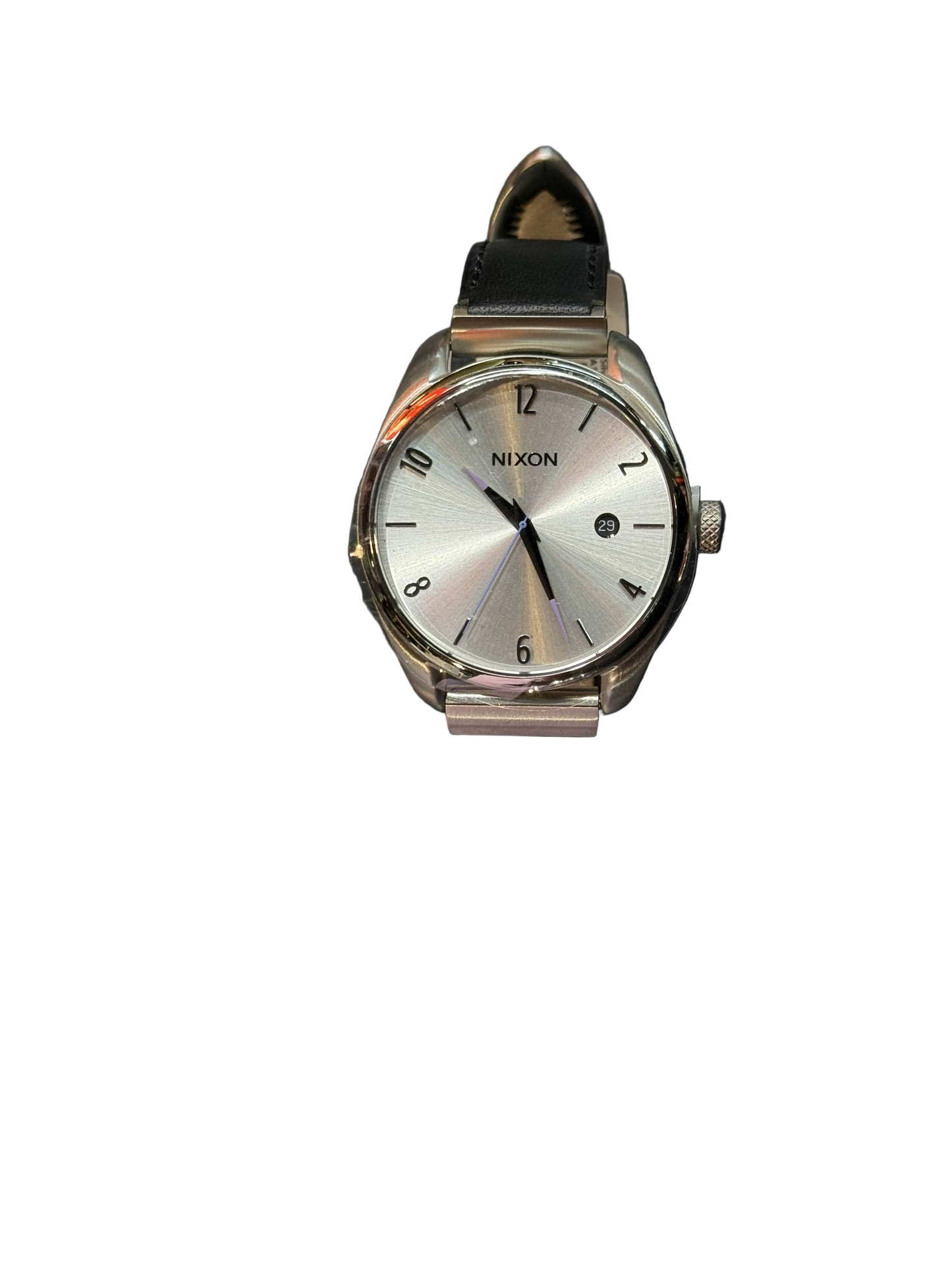Nixon 'Bullet Leather Luxe' Watch - Silver / Black