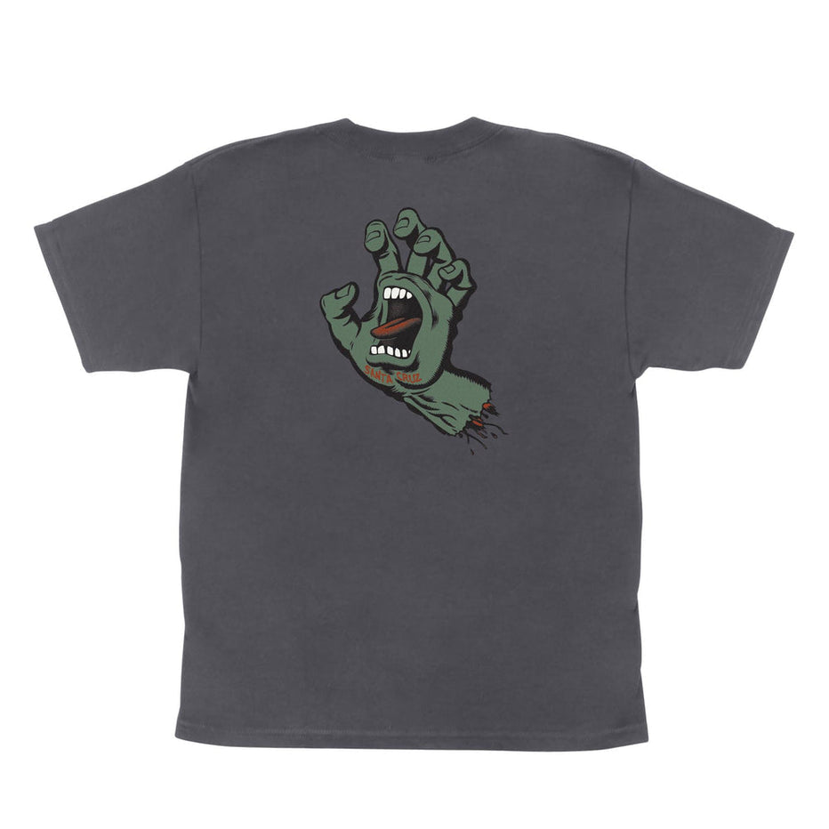 Santa Cruz 'Screaming Hand' Tee - Charcoal Moss (KIDS)