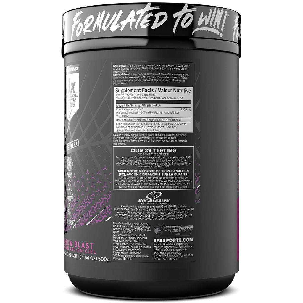 EFX Sports KRE-ALKALYN Powder (250 Servings), 500g