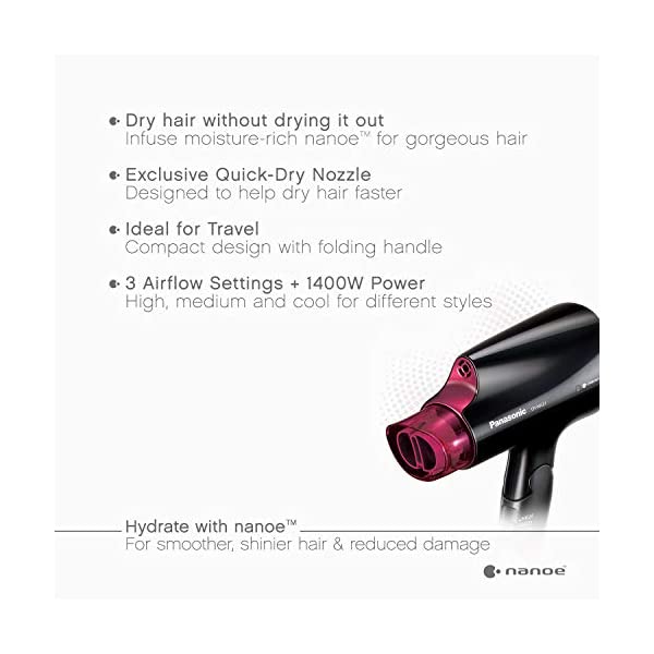 PANASONIC Nanoe Compact Travel Hair Dryer - Refurbished with Home Essentials warranty - EH-NA27