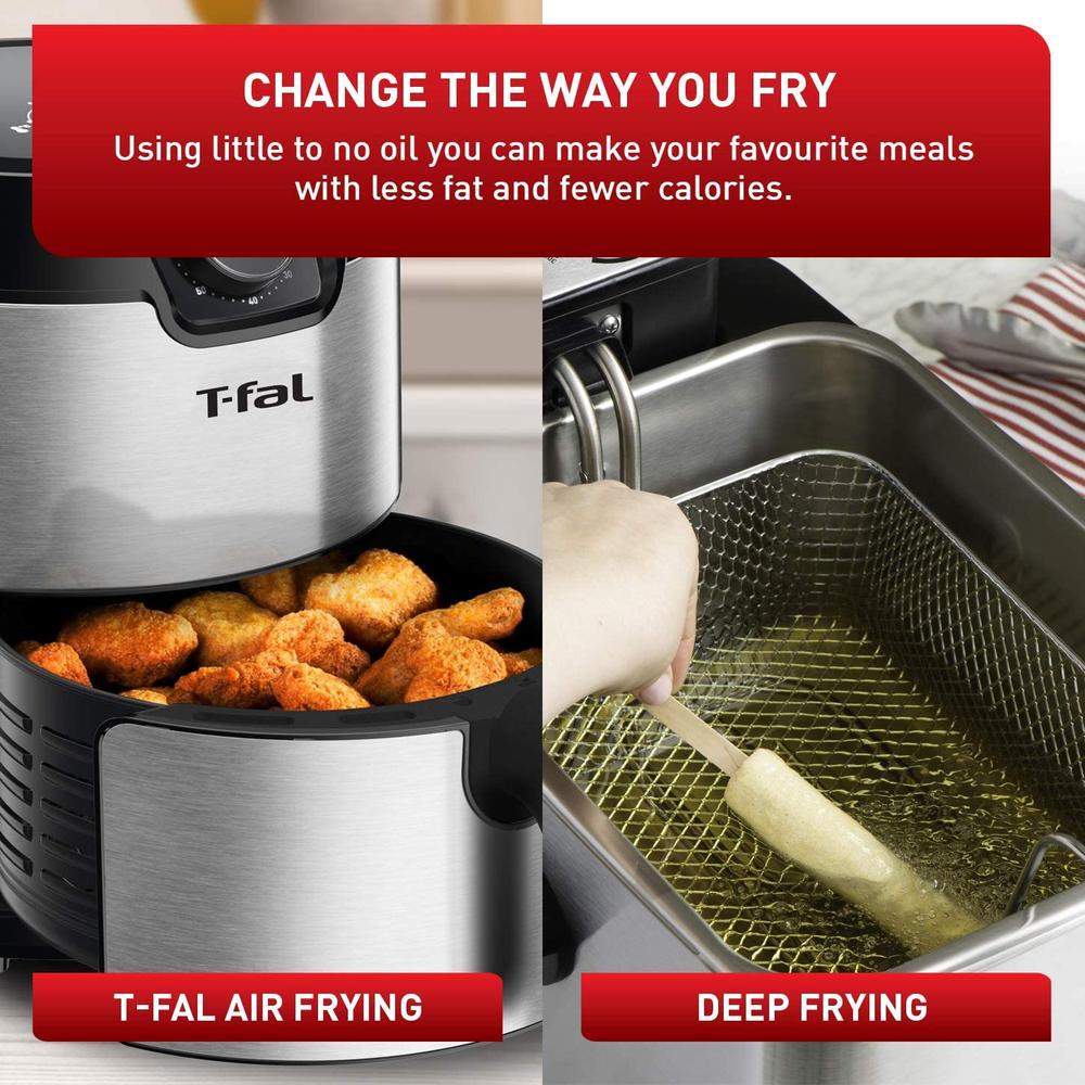 T-FAL Stainless Steel Easy Fry XL Air Fryer - Blemished package with full warranty - EY201D50