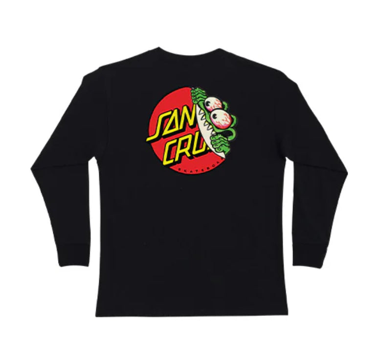 Santa Cruz 'Beware Dot' L/S Tee - Black (KIDS)