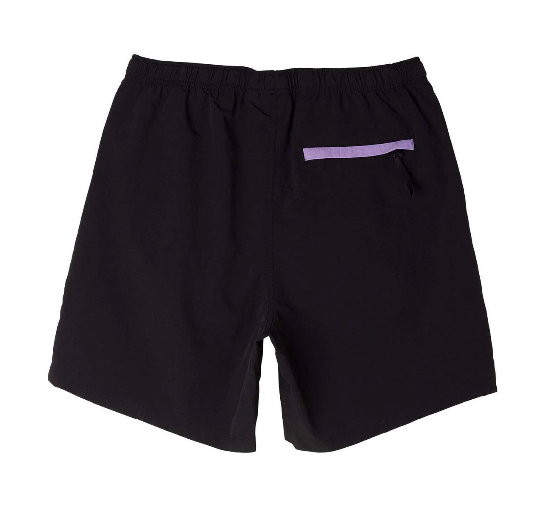 Obey 'Easy Relaxed' Elastic Waist Track Shorts - Black